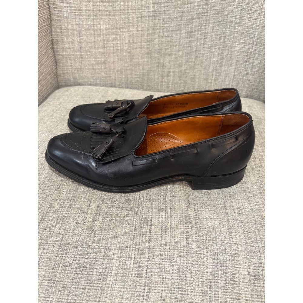 Walk-Over Mens Black Leather Tassel Kiltie Loafers Dress Shoes 9.5 D/B 67023R